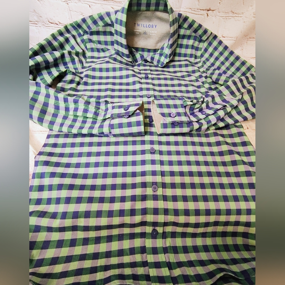 Twillory Gingham Plaid Performance Button Down 15… - image 6